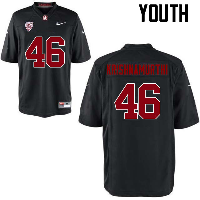 Youth Stanford Cardinal #46 Sidhart Krishnamurthi College Football Jerseys Sale-Black